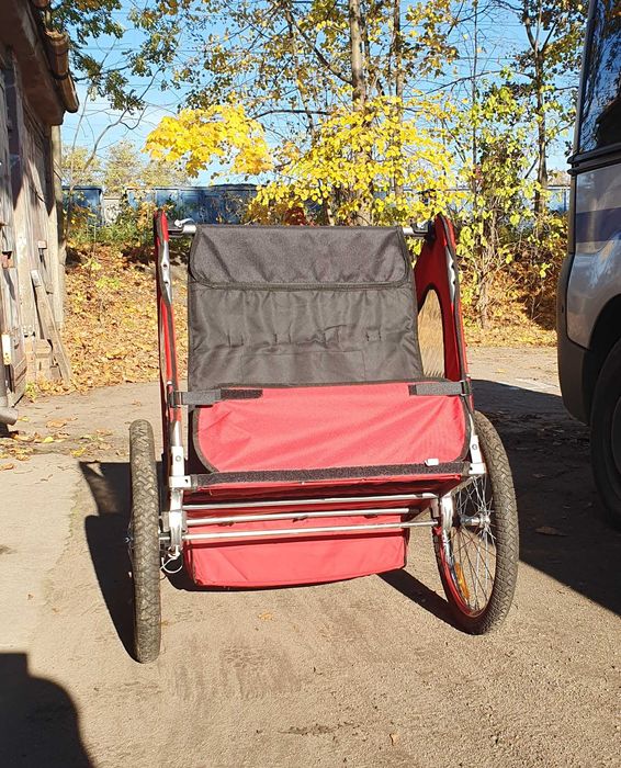Przyczepka rowerowa dla dzieci 1-2  osobowa. Sprezyny Ladny stan