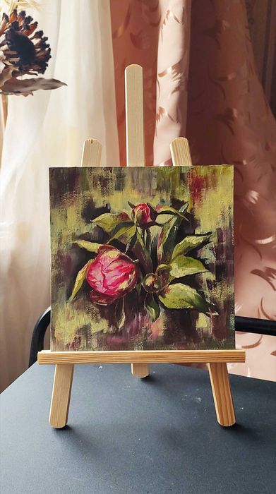 Півонії - живопис, пионы - картина, цветы