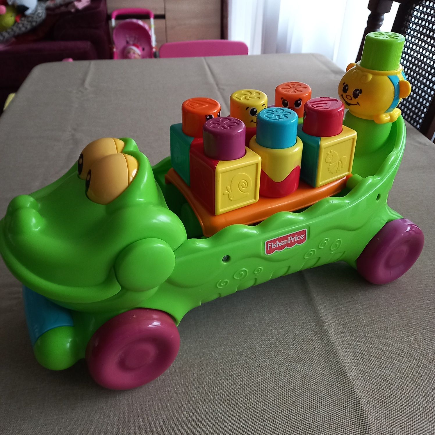 Krokodyl, interaktywna zabawka z klockami, Fisher price