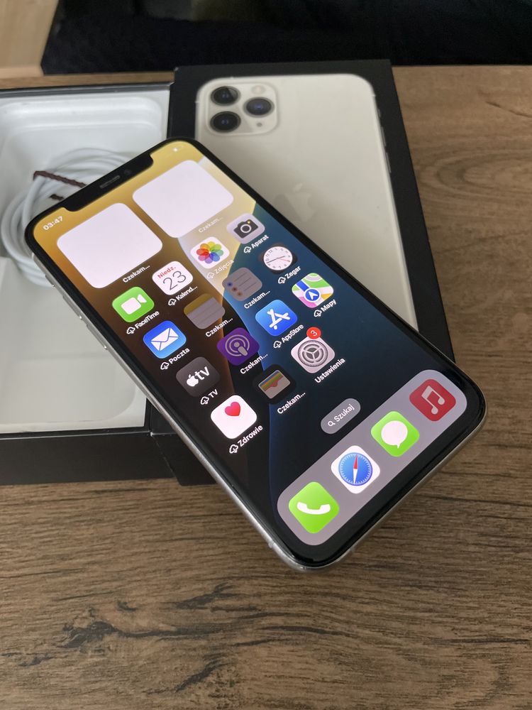Rewelacyjny Aplle Iphone 11 Pro/Bat100%/Komplet/Nie działa iceFD!