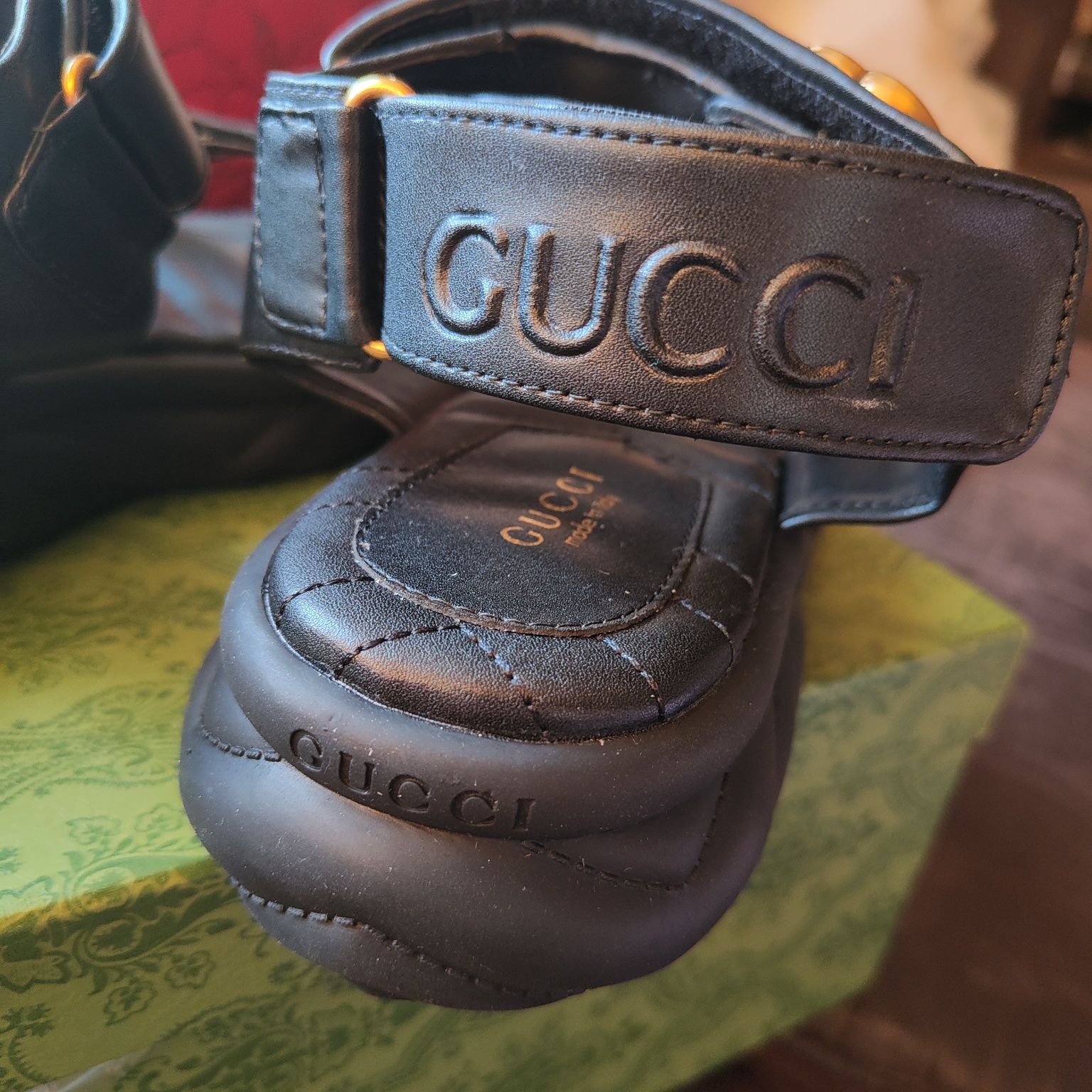 Gucci Marmont interlock sandałki r.39 skóra naturalna