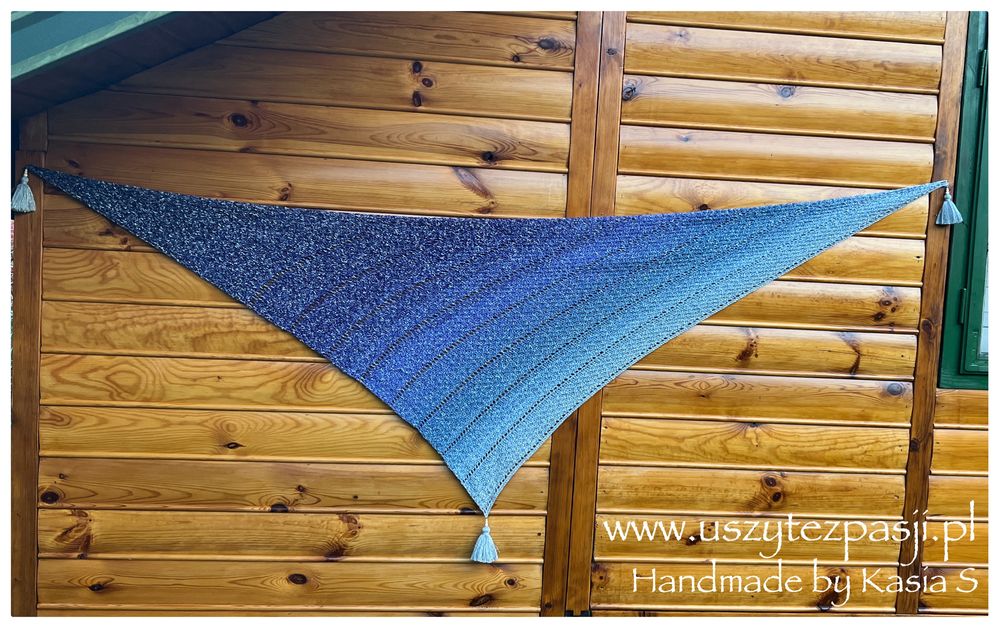 Chusta Baba Shawl na szydelku, rękodzieło , Handmade