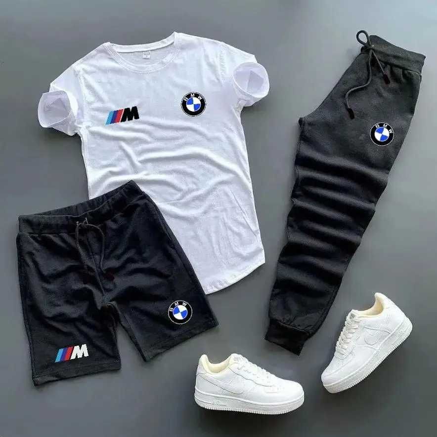 Костюм мужской футболка шорты штаны Bmw Motorsport спортивный комплект
