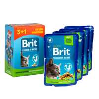 Brit Premium Cat pouch 100г влажный корм Набір паучей 3+1 в подарок