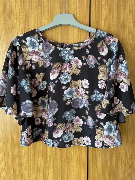 BIK bok kwiatowa bluzka top z szerokimi rękawami 38 M h&m reserved
