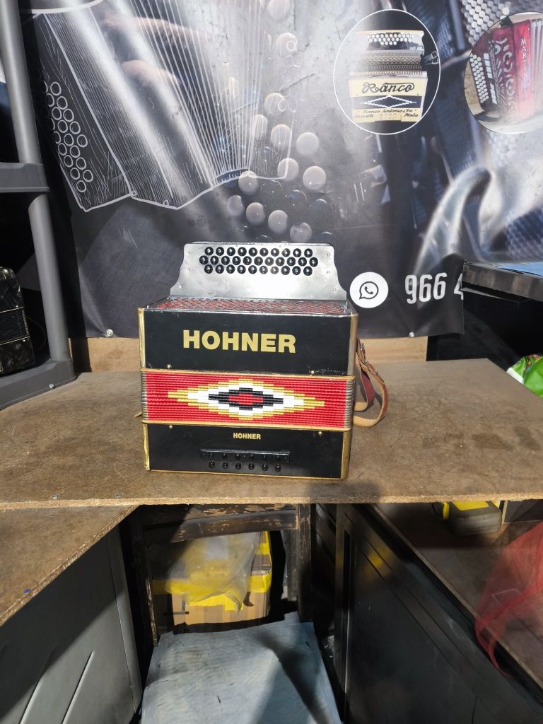 Vendo concertina hohner em sol toda afinada sol três carreiras  12 bai