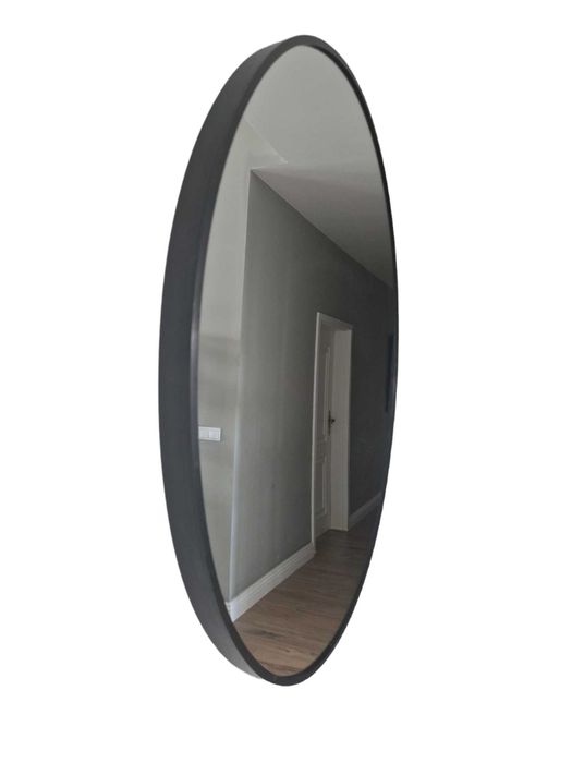 Lustro okrągłe w aluminiowej ramie loft