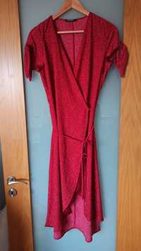 Czerwona sukienka kopertowa rozmiar L