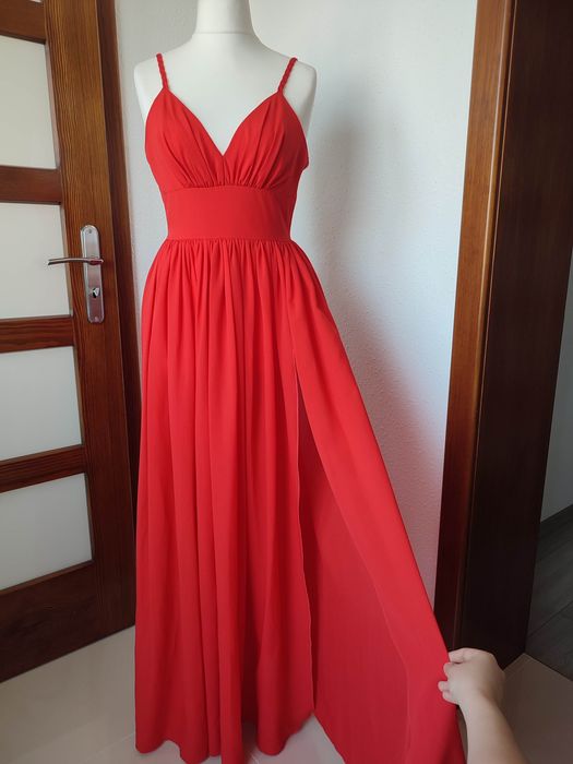 Sukienka długa maxi czerwona red dress LOU ślub wesele wedding