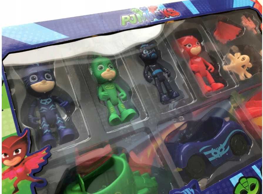 PJ MASKS figurki pojazdy PIDZAMERSI autka Gekson Sowella KotBoy