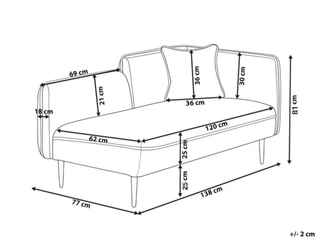 SOFA - chaise longue - Beliani