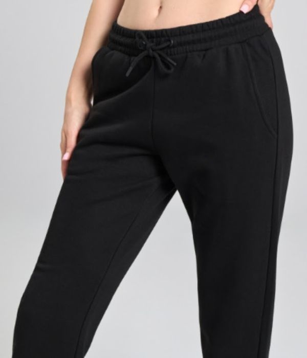 spodnie dresowe z mankietami damskie joggery czarne modne s