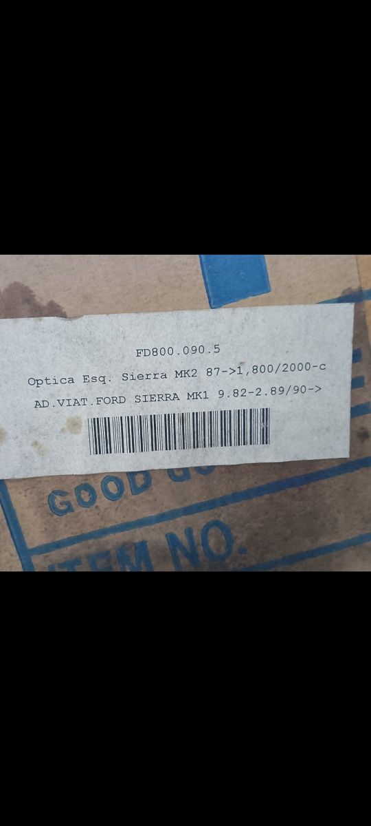 Farol Ford Sierra ótica 1989 lado esquerdo