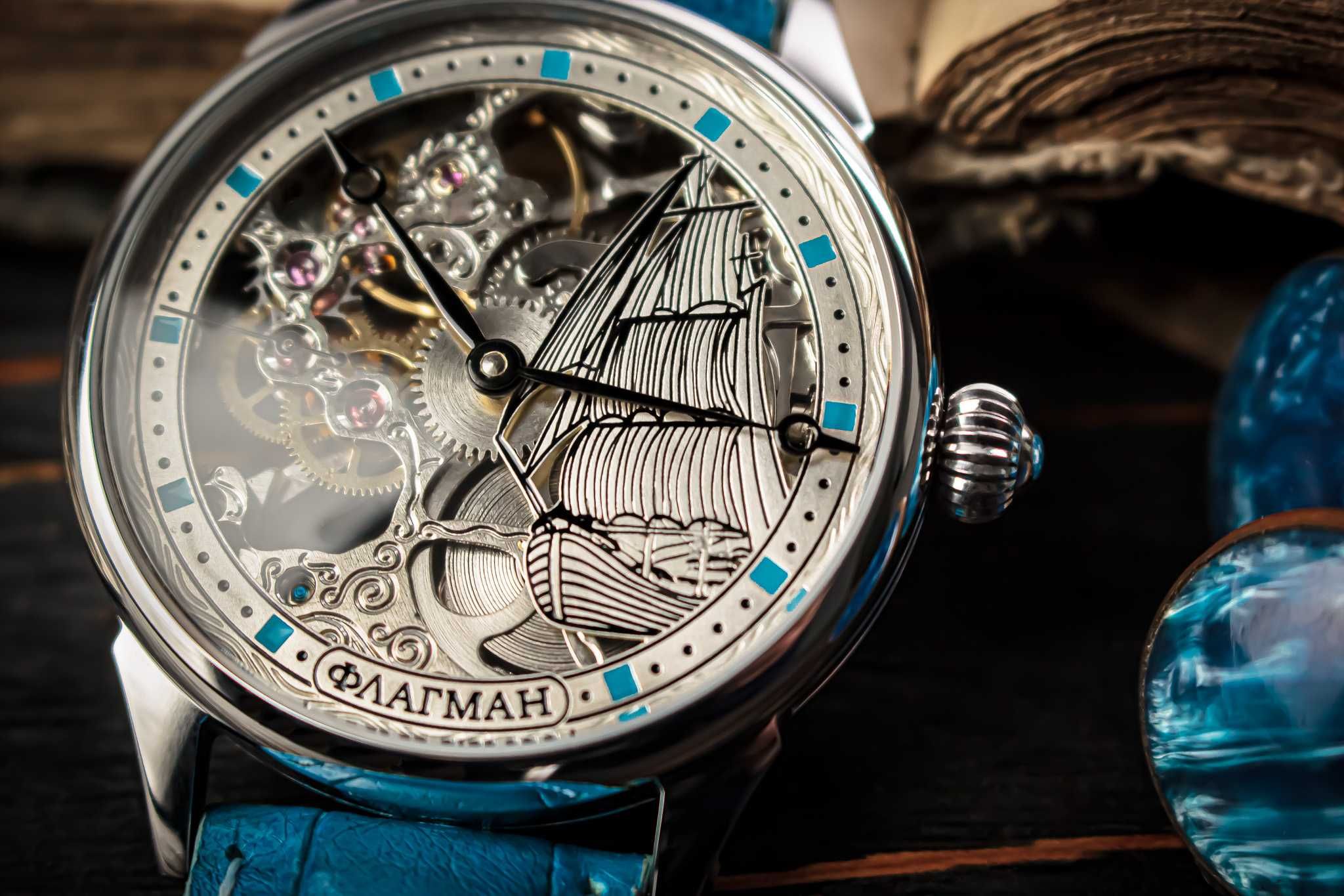 Мужские наручные часы скелетон в винтажном стиле - Лучший подарок!