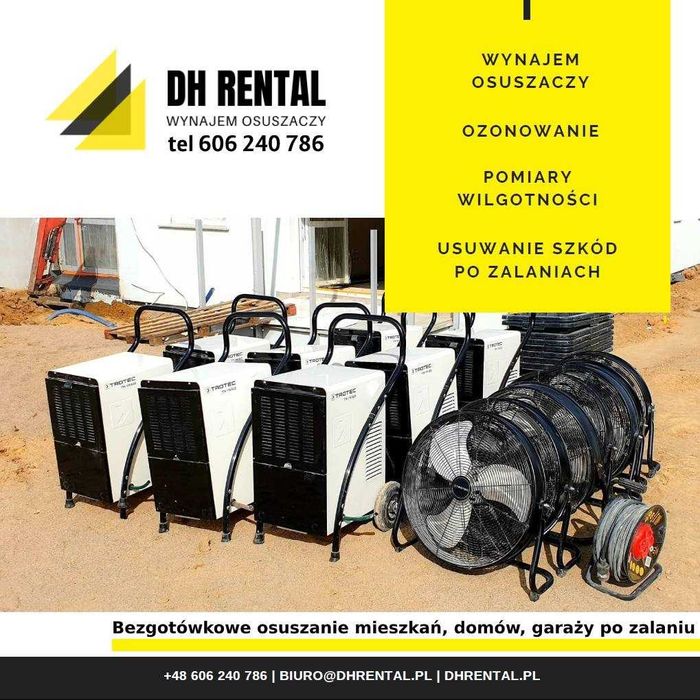 Wynajem osuszaczy Wypożyczalnia osuszaczy Osuszanie tynków i posadzek!