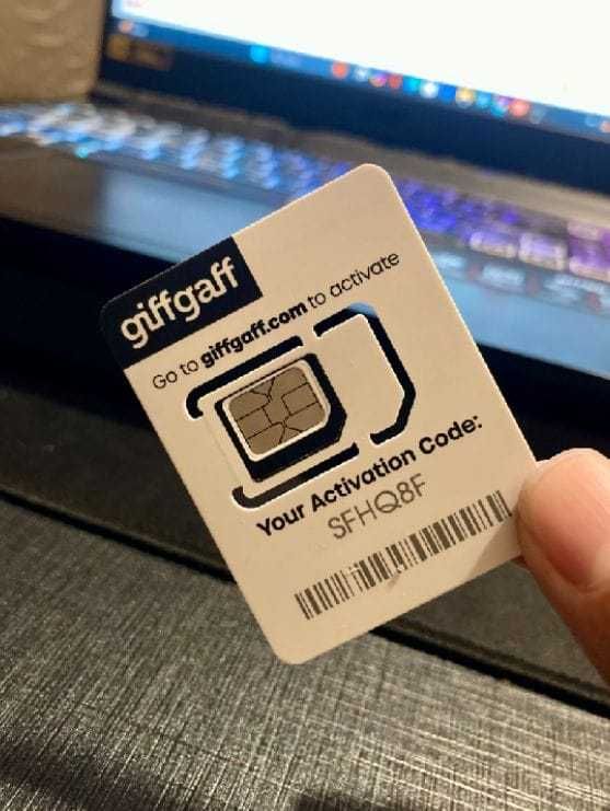 Angielska Karta anonimowa giffgaff z numerem sms przychodzący za darmo