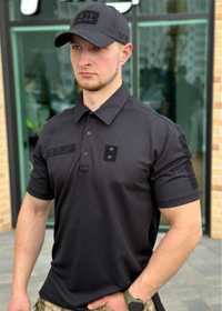 Тактичне чорне поло кулпас 44-60розмір тактична футболка поло CoolPass