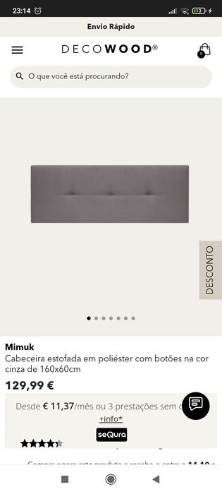 Sommier cerejeira e cabeceira cinza