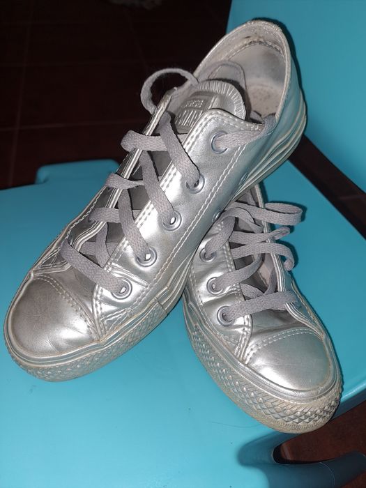 Converse All Star prateadas