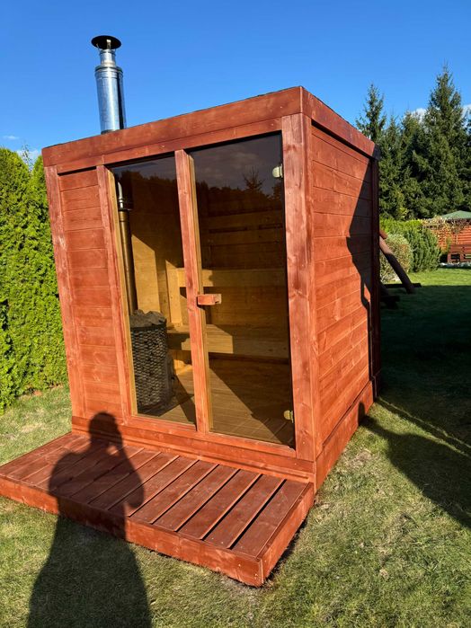 SAUNA OGRODOWA , piec na drewno , model S 3-5 osób montaż cały kraj