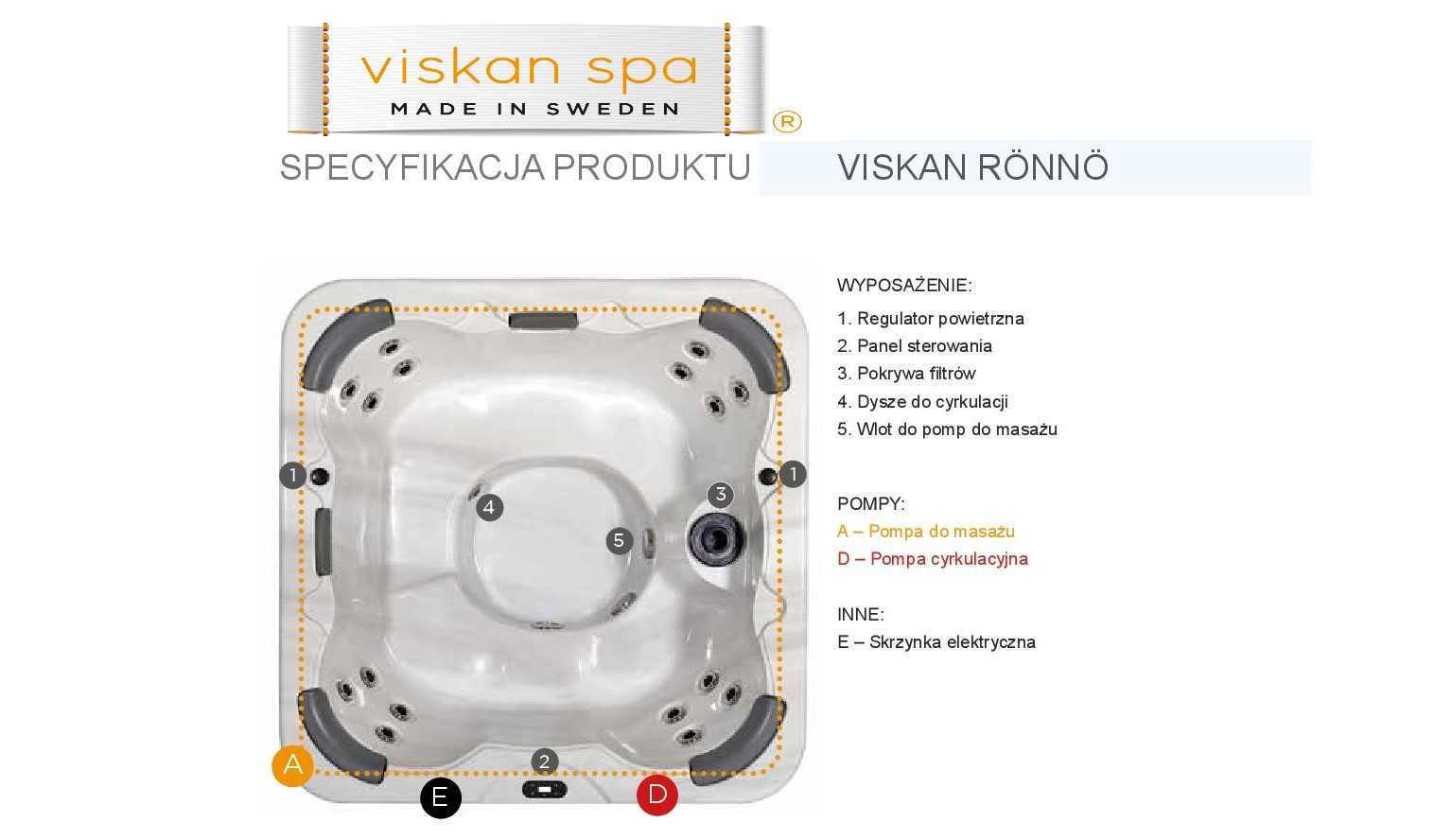 Wanna Jacuzzi Viskan Ronno – Luksusowy hydromasaż dla 6 osób, 16 dysz