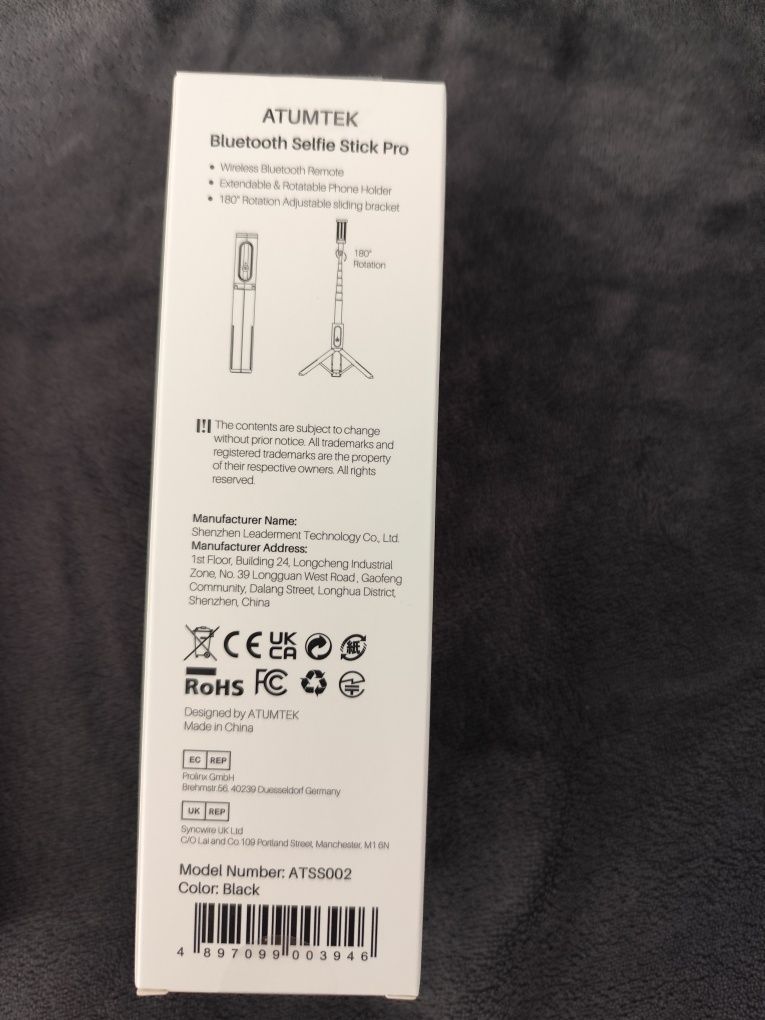 ATUMTEK statyw i kijek do selfie Bluetooth, możliwość rozszerzenia, 3