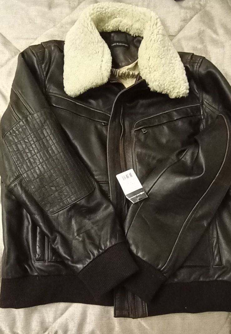 Новая мужская кожаная куртка XL-2XL