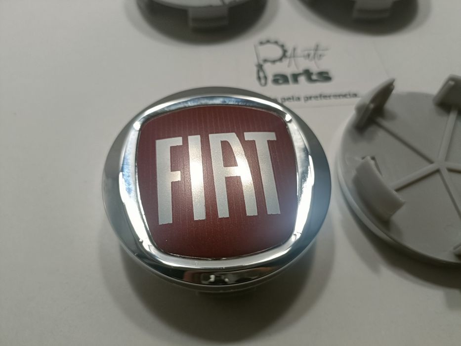 Conjunto 4 Centros jante Fiat 60mm "Vermelho"