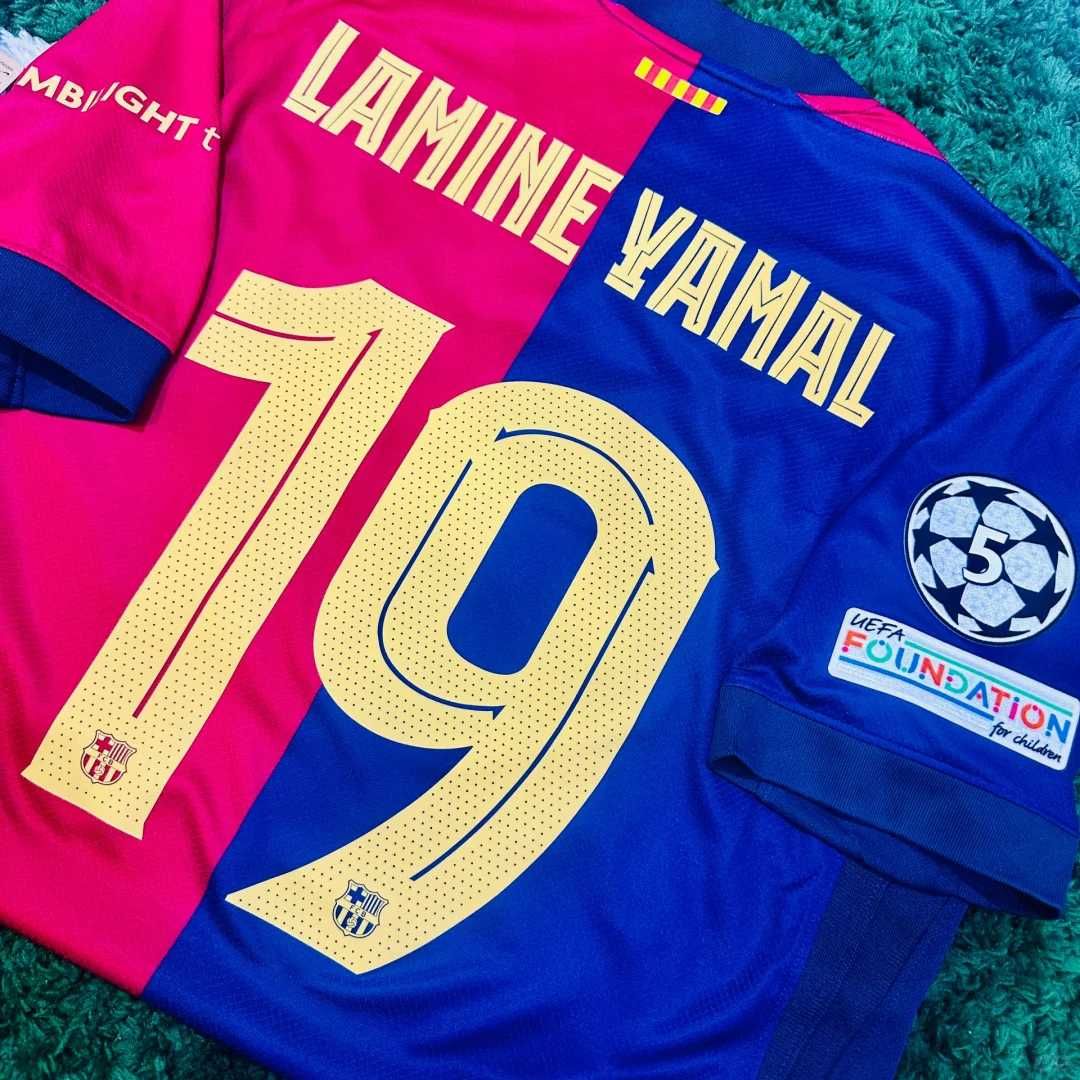 Koszulka czarna FC Barcelona T-shirt wyjazdowy piłkarza-Lamine Yamal M