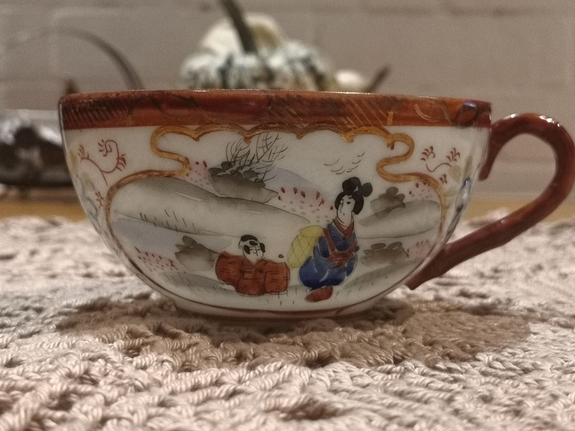 Filiżanka z japońskiej porcelany, 100 ml, ręcznie malowana, sygn