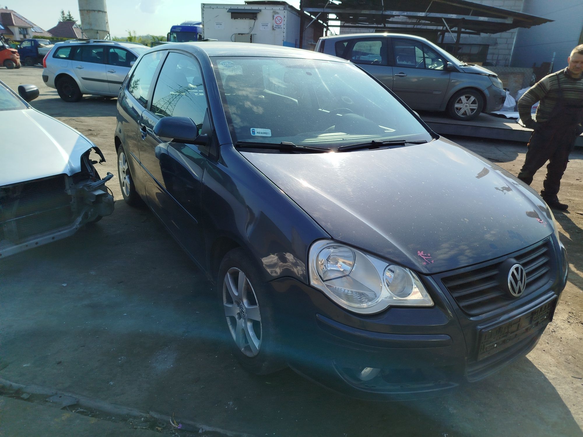 VW polo 9N LC7V kompletny przód maska zderzak lampy pas błotniki wysył