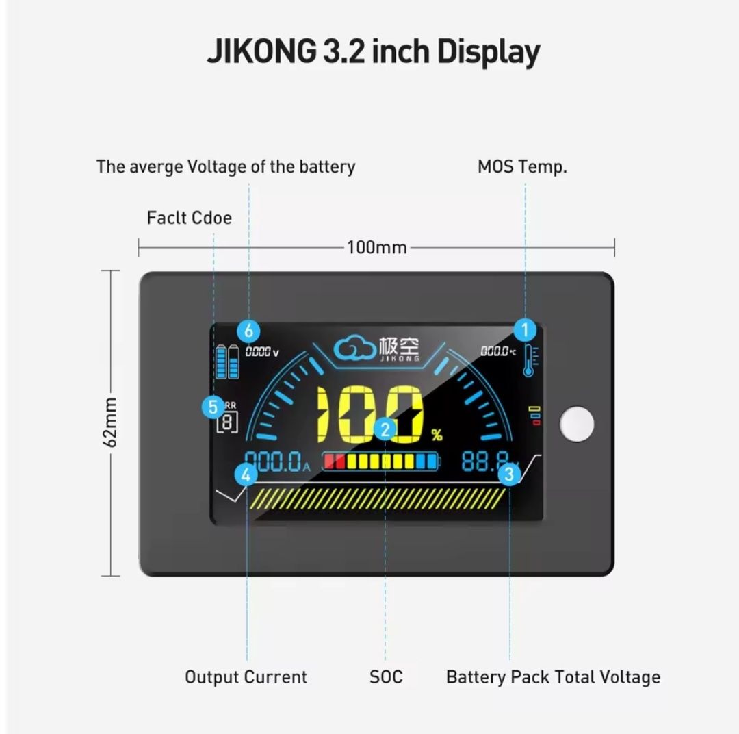 РК дисплей 3.2 дюйма для JIKONG smart BMS