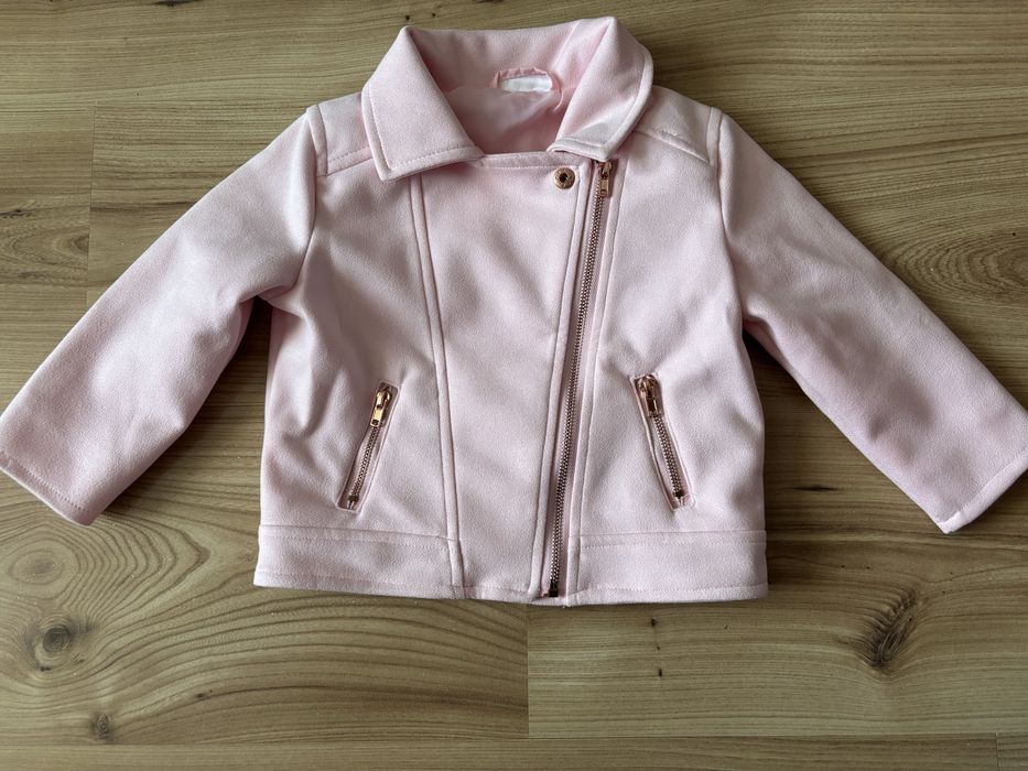 Kurtka ramoneska zamszowa pudrowy róż