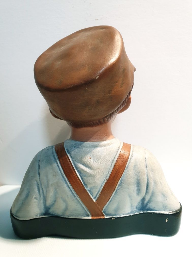 Lindo busto em faiança vintage assinado