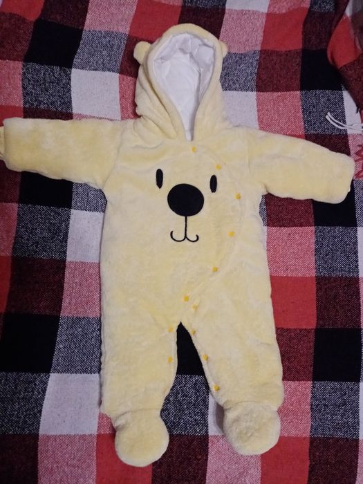 Детский плюшевый демисезоный комбинезон