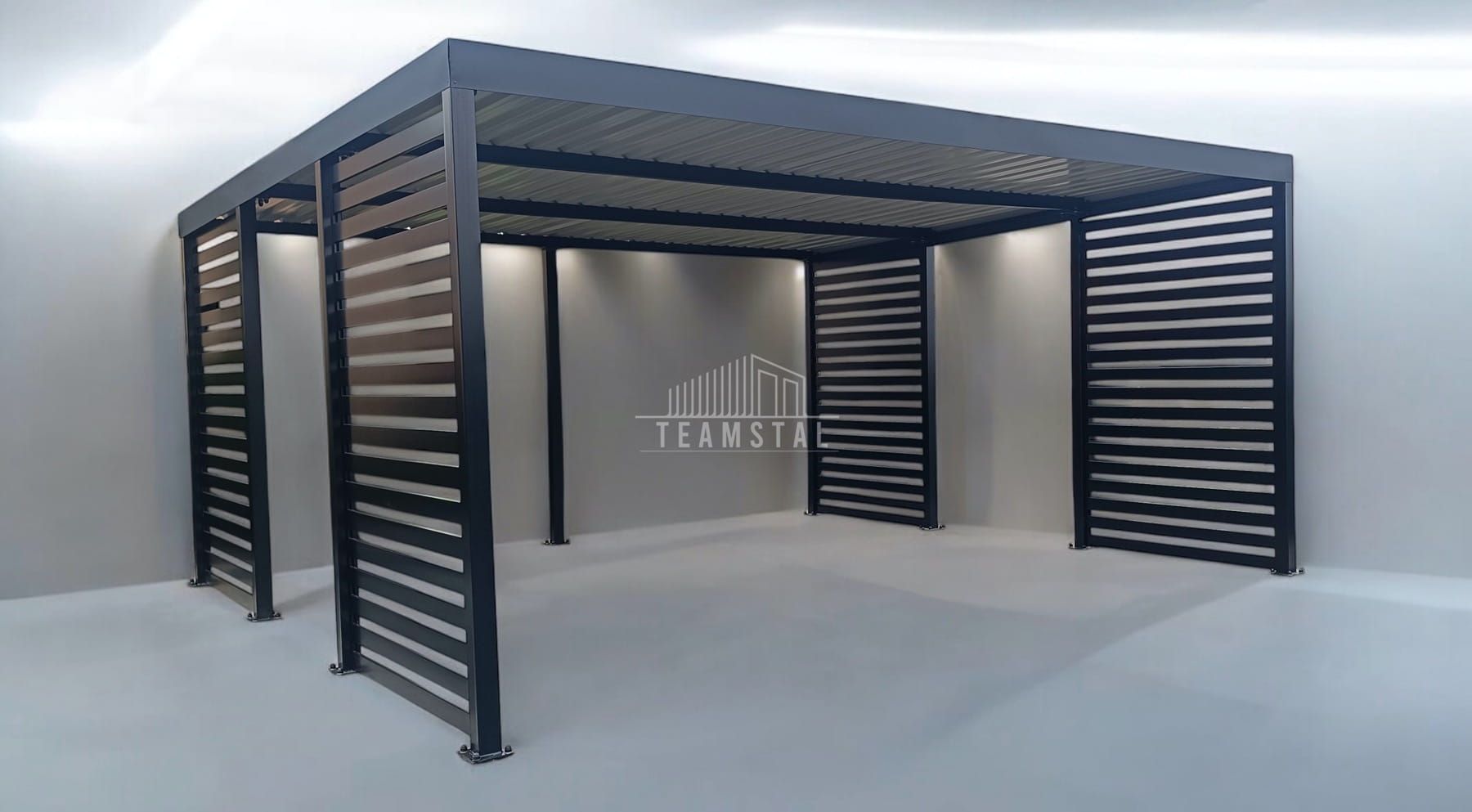 CarPort PREMIUM - Wiata samochodowa 6x6 Antracyt - TS1029
