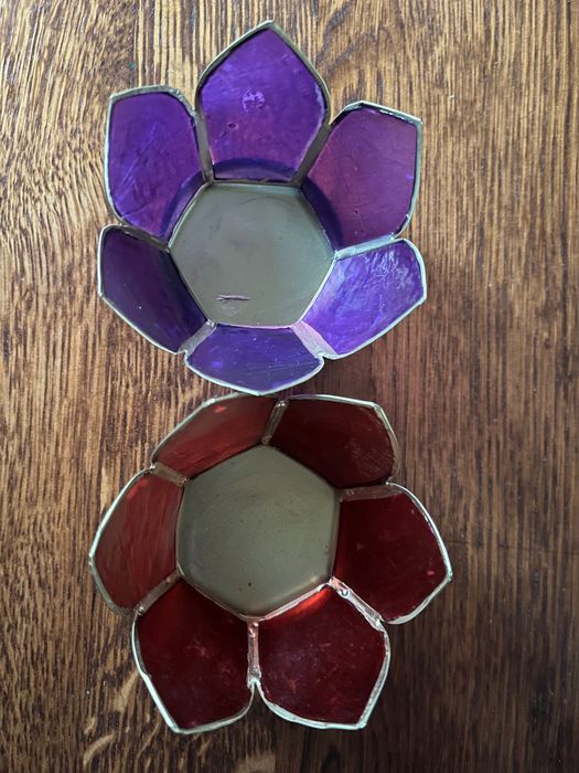 Zestaw 7 świeczników tea light z muszli capiz