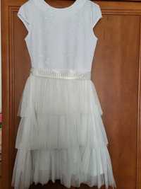 Sukienka biała idealna po komunii 152 - 158