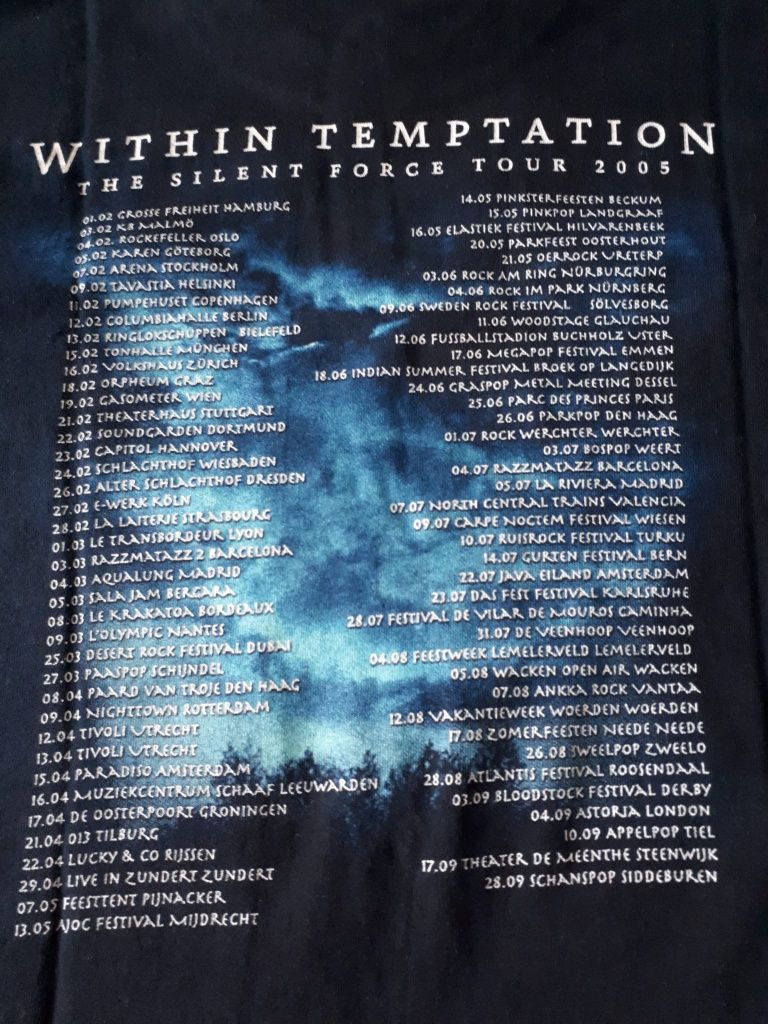 Tshirt dos Within Temptation
Tamanho M, da world tour em 2005.
Merch