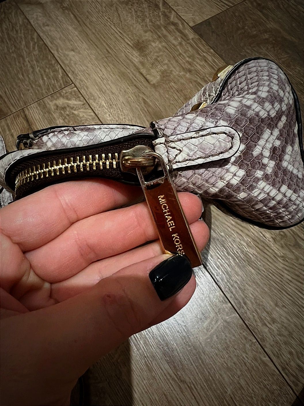 Skórzana Oryginalna torebka Michael Kors skóra naturalna SAFFIANO Wąż