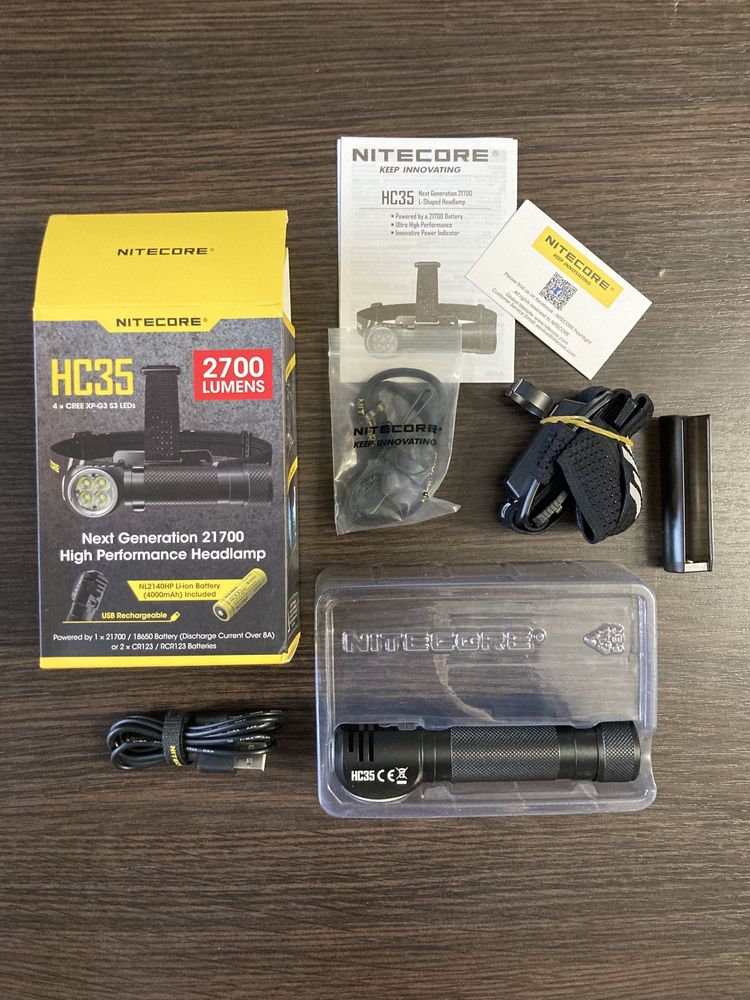 Ліхтар налобний Nitecore HC35 налобный фонарь 2700 люмен!