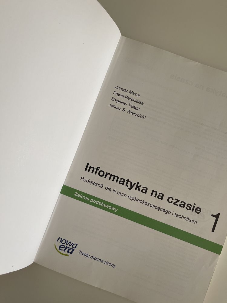 Informatyka na czasie 1 zakres podstawowy Nowa Era