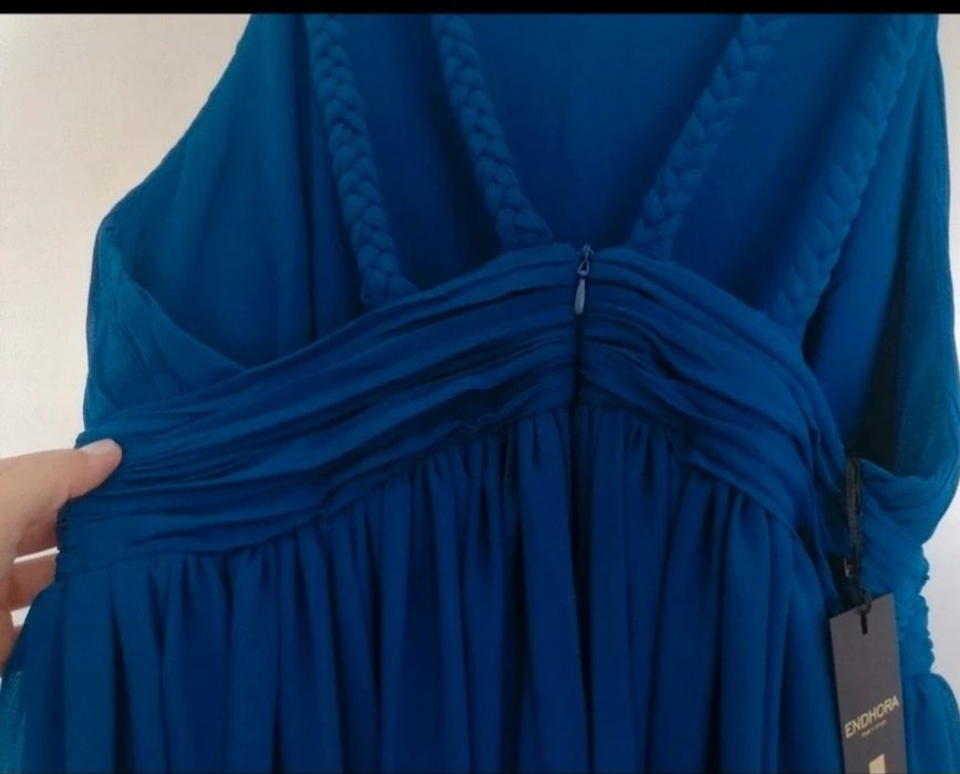 Vestido comprido azul