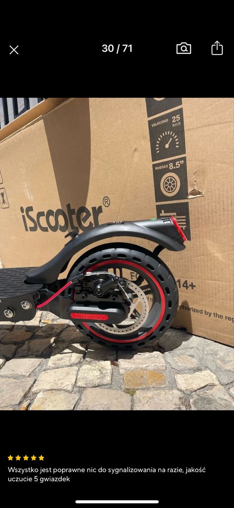 Hulajnoga iScooter i9 PRO jak nowa xiaomi 30 km/h 350W