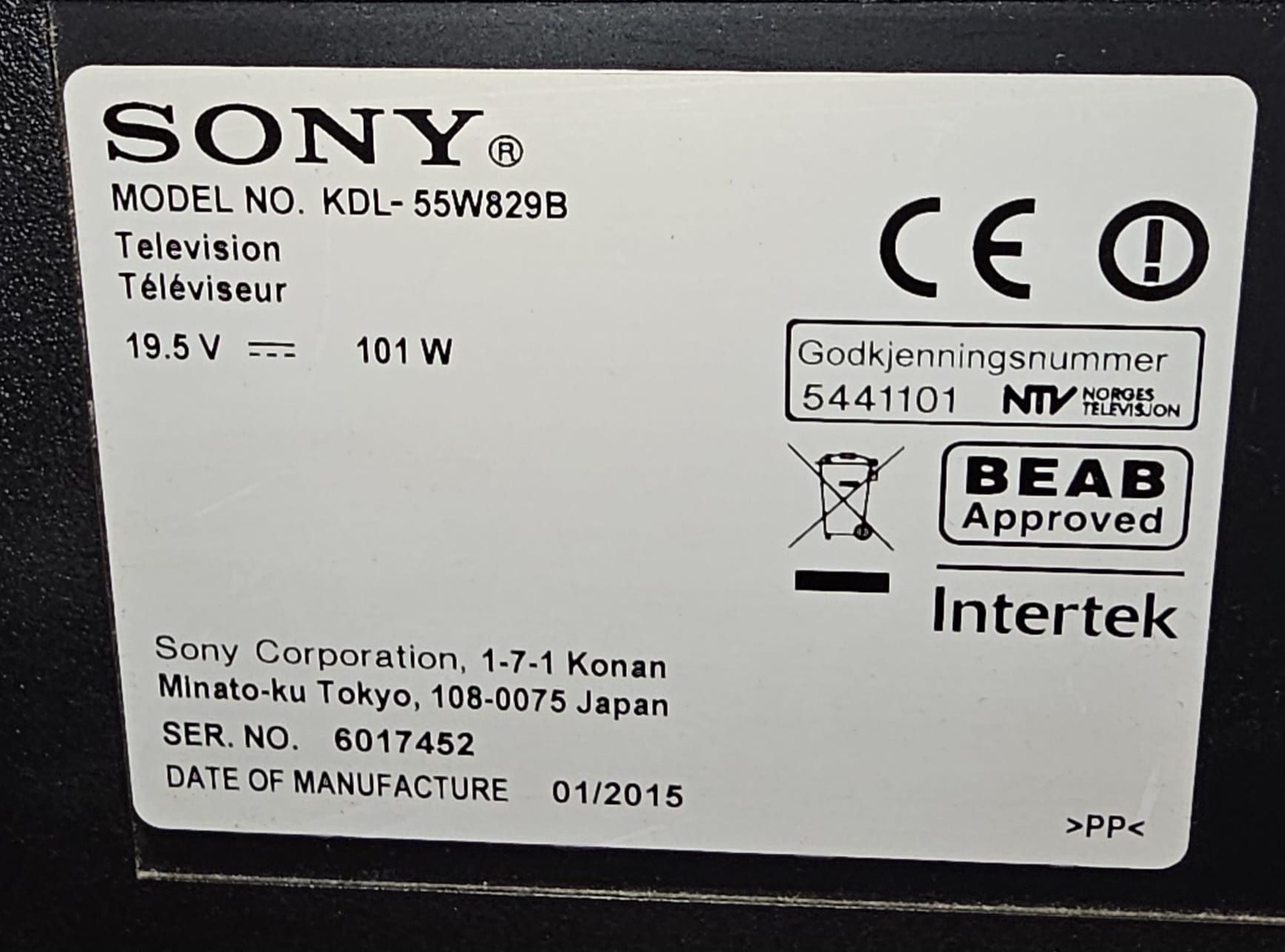 Sony KDL 55W829B