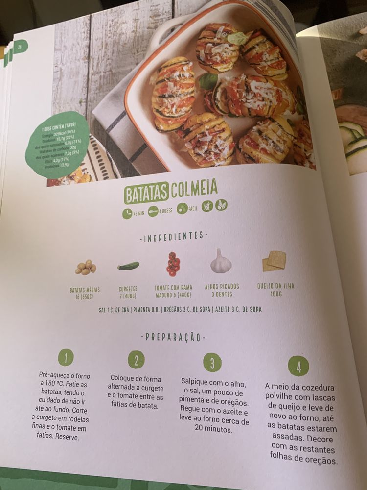 Livro de culinária 150 receitas com fruta e legumes