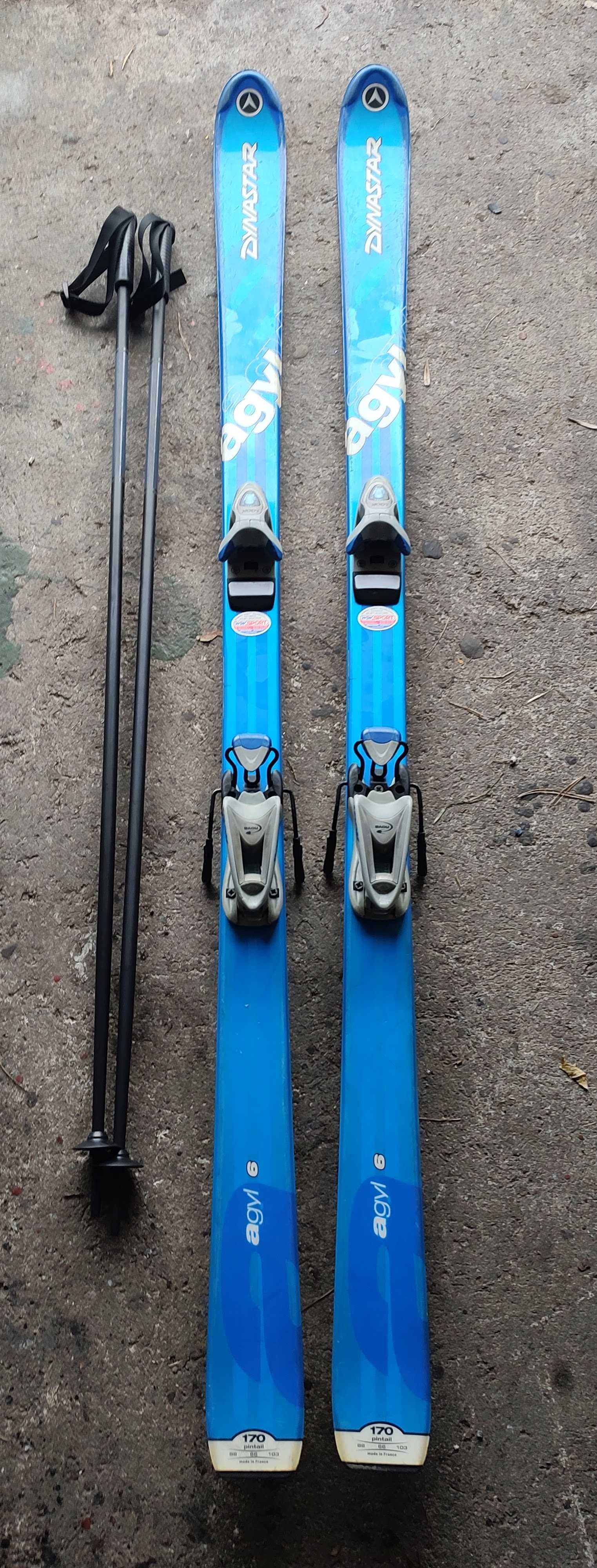 Narty Dynastar Agyl 6 długość 170cm + kijki narciarskie 125cm