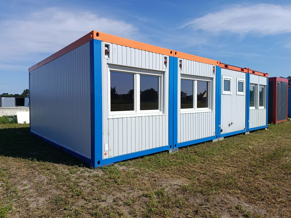 Zestaw 4 kontenerów 60m2 WC socjalny biurowy mieszkalny kuchania