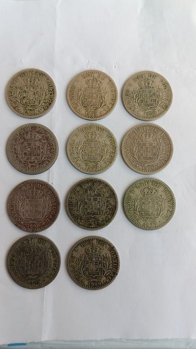 Moedas de 50 e 100 réis de D.Carlos, 1900