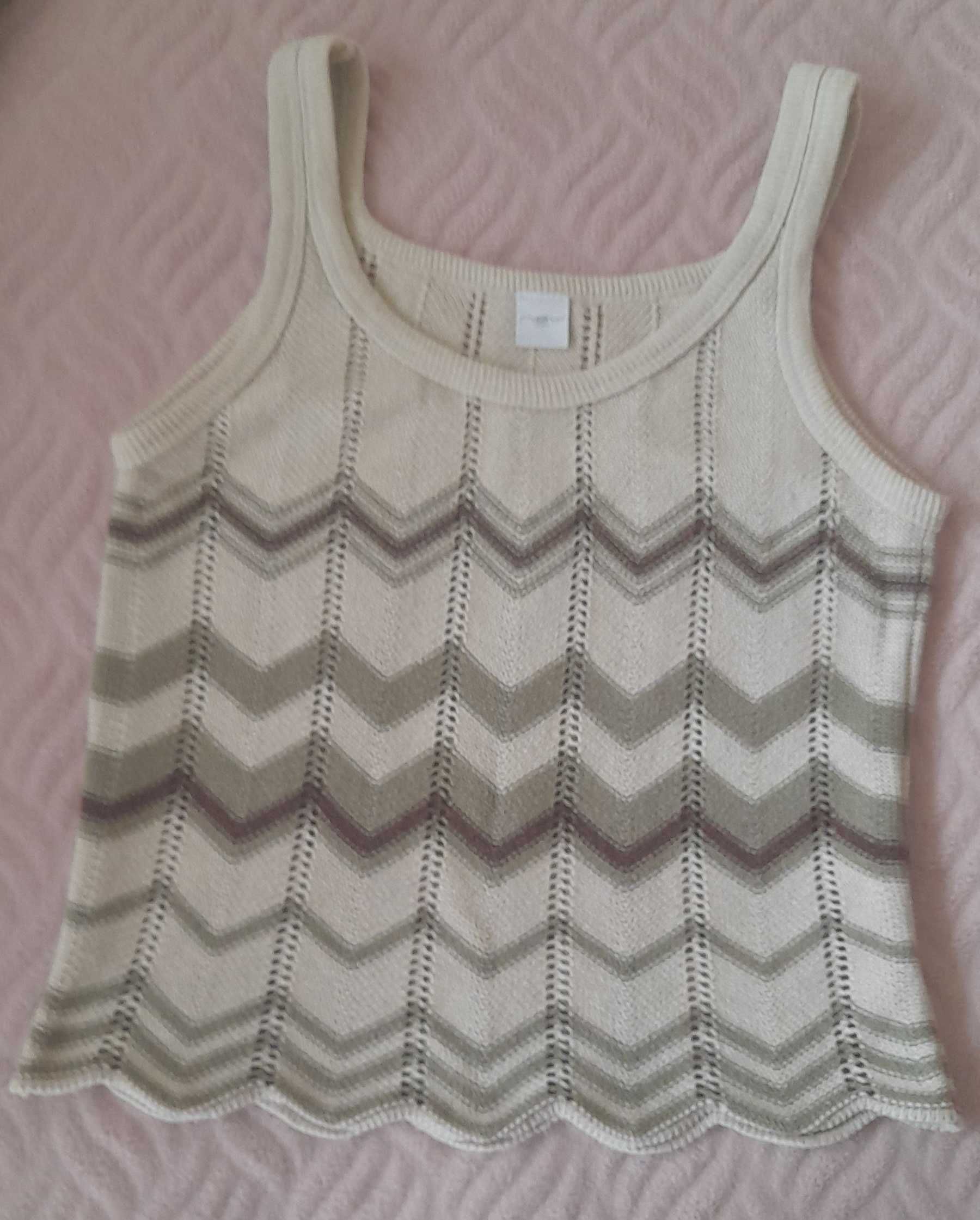 Bezrękawnik tank top na ramiączkach markowy brytyjski S M